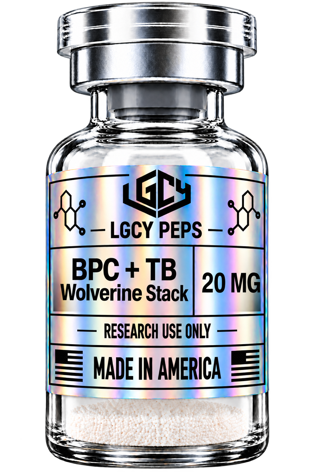 Holographic LGCY Peps Research Vial BPC + TB Wolverine Stack - Image 1
